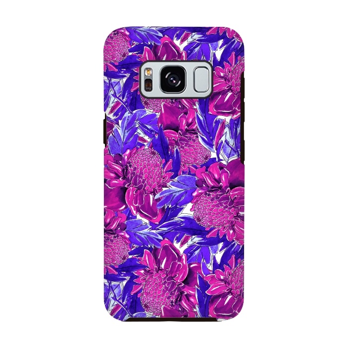 Galaxy S8 StrongFit Ultra violet proteas meadow by Mmartabc