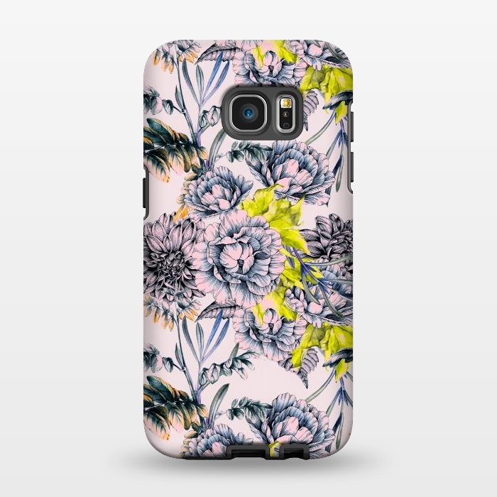 Galaxy S7 EDGE StrongFit Flowering blooming in pink by Mmartabc