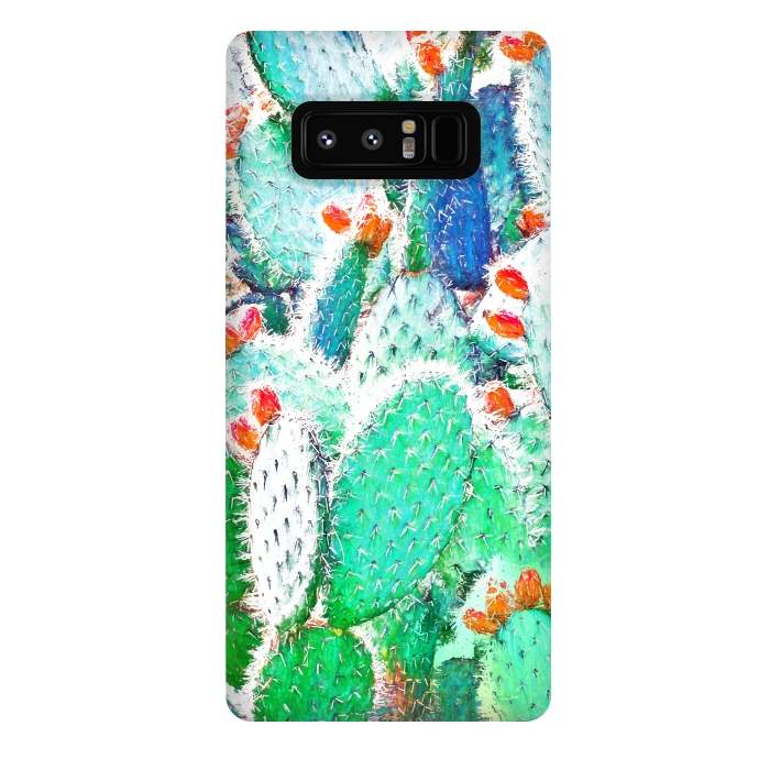 Galaxy Note 8 StrongFit Painted Cactus by Uma Prabhakar Gokhale