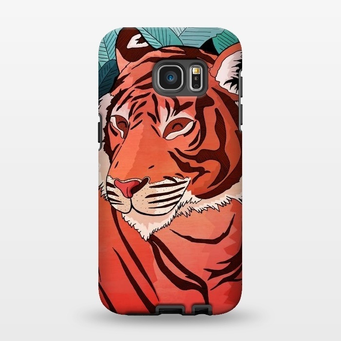 Galaxy S7 EDGE StrongFit Tiger in the jungle  by Steve Wade (Swade)