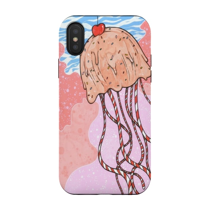 iPhone Xs / X StrongFit Jellyfish Candy by Varo Lojo