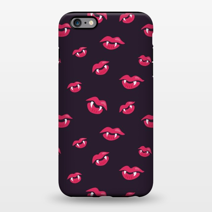 iPhone 6/6s plus StrongFit Pink Vampire Lips And Fangs Pattern by Boriana Giormova