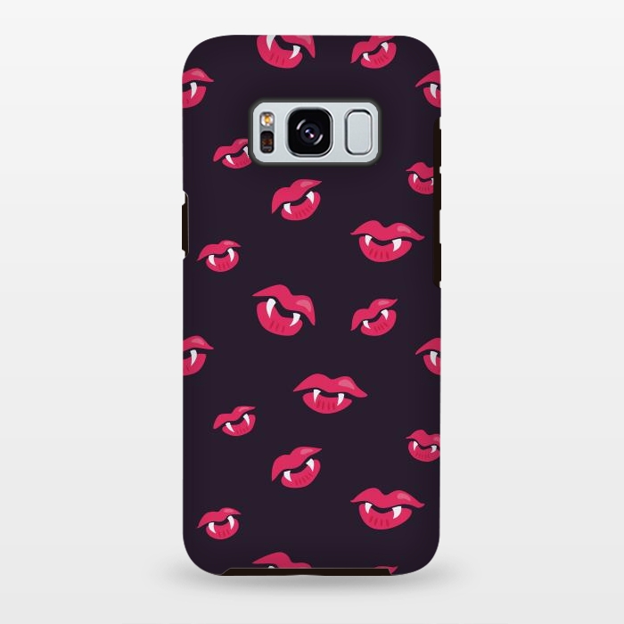 Galaxy S8 plus StrongFit Pink Vampire Lips And Fangs Pattern by Boriana Giormova