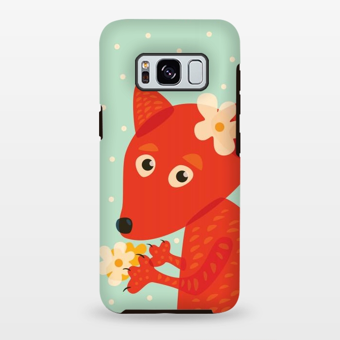 Galaxy S8 plus StrongFit Cute Fox With Flowers by Boriana Giormova