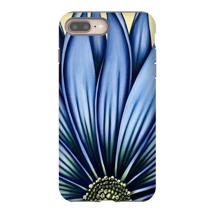 iPhone 7 plus StrongFit Blue Daisy by Denise Cassidy Wood