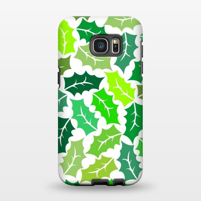 Galaxy S7 EDGE StrongFit Green Leaves Pattern by Dhruv Narelia
