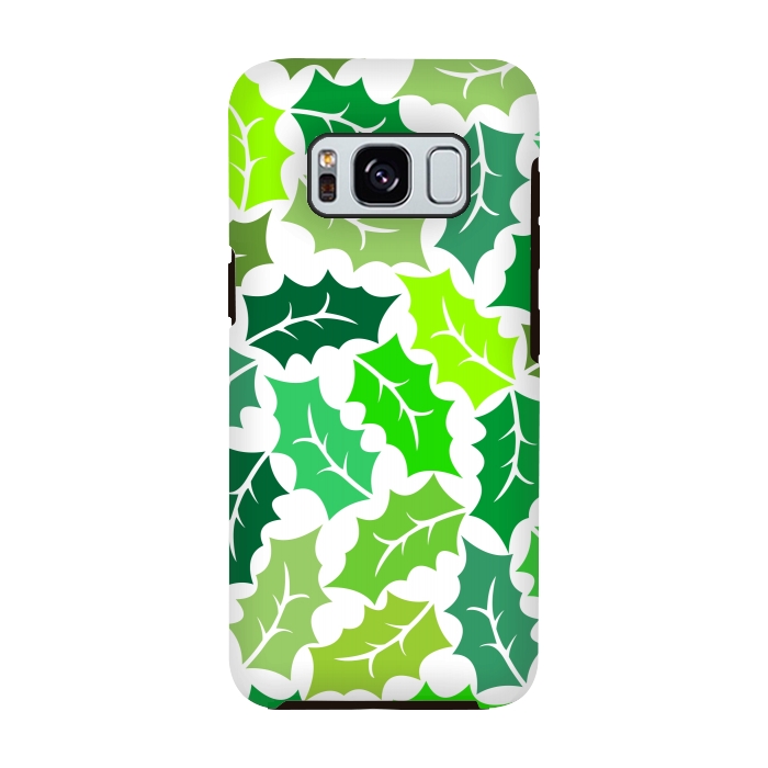 Galaxy S8 StrongFit Green Leaves Pattern by Dhruv Narelia