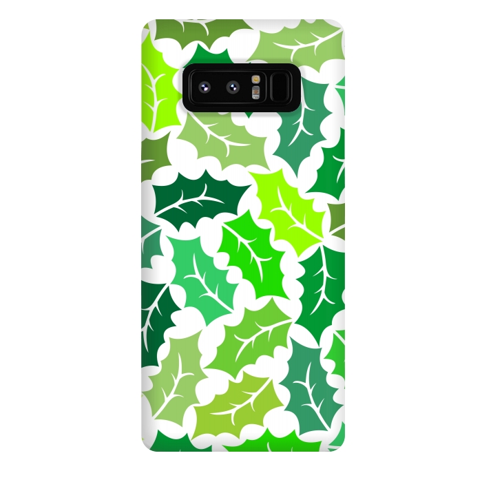 Galaxy Note 8 StrongFit Green Leaves Pattern by Dhruv Narelia