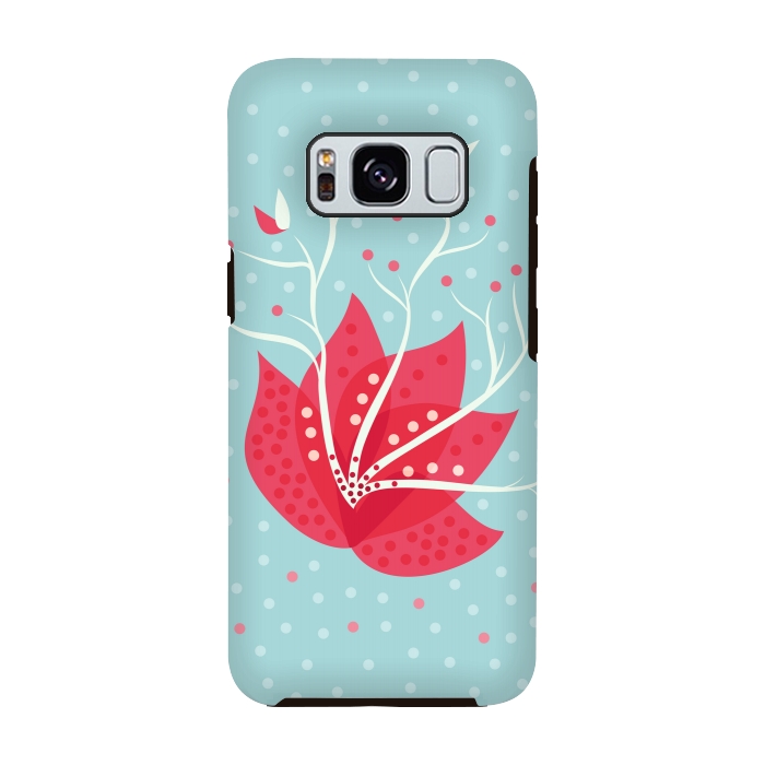 Galaxy S8 StrongFit Exotic Pink Winter Flower by Boriana Giormova