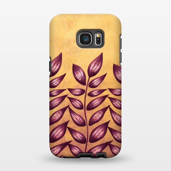 Galaxy S7 EDGE StrongFit Abstract Plant With Purple Leaves by Boriana Giormova