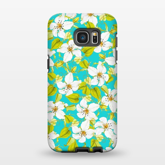 Galaxy S7 EDGE StrongFit White Floral by Uma Prabhakar Gokhale