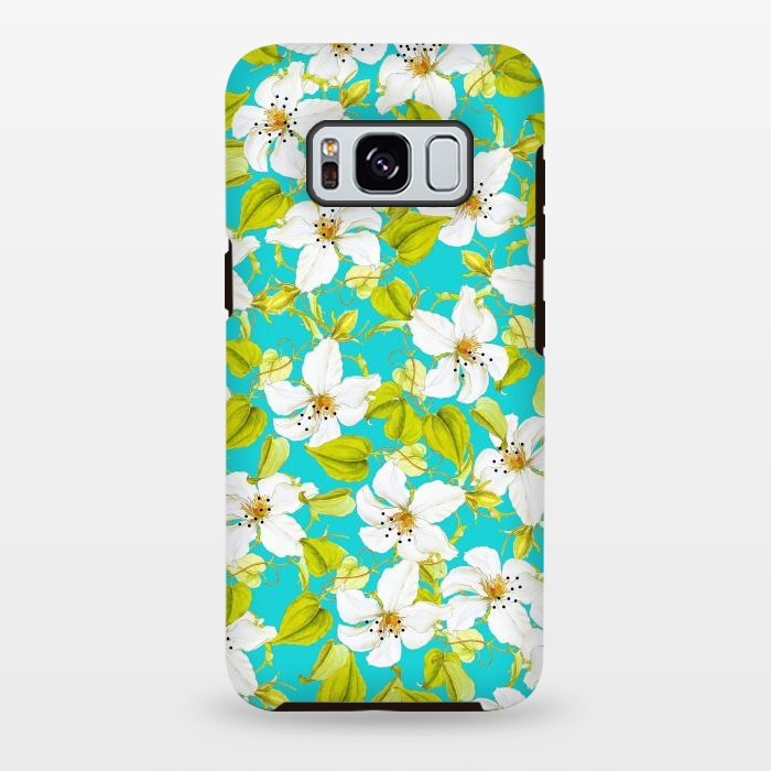 Galaxy S8 plus StrongFit White Floral by Uma Prabhakar Gokhale