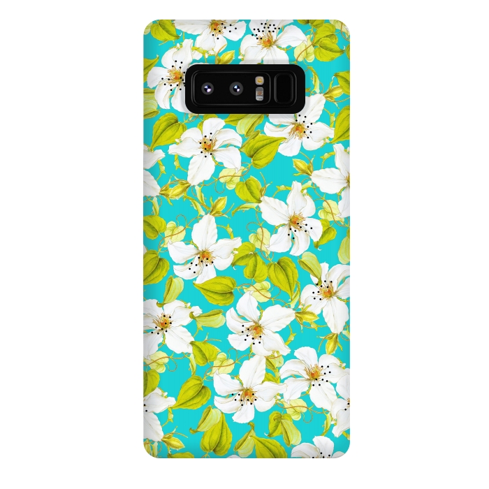 Galaxy Note 8 StrongFit White Floral by Uma Prabhakar Gokhale