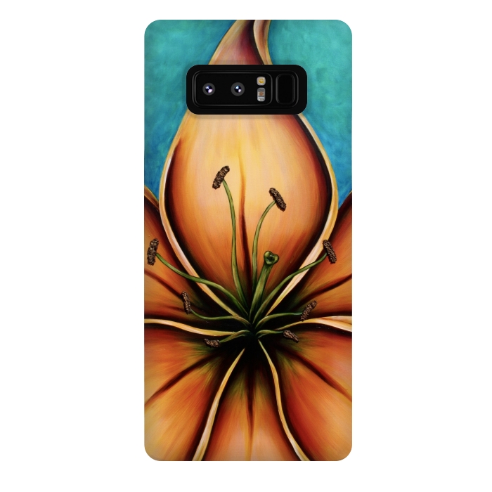Galaxy Note 8 StrongFit Fire Lily  by Denise Cassidy Wood