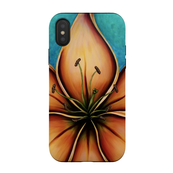 iPhone Xs / X StrongFit Fire Lily  by Denise Cassidy Wood