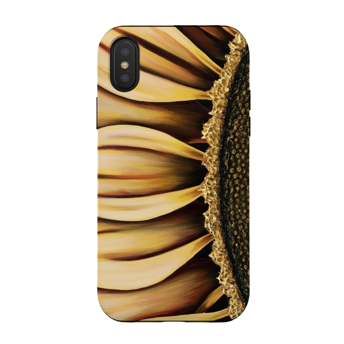 iPhone Xs / X StrongFit Sunflower by Denise Cassidy Wood