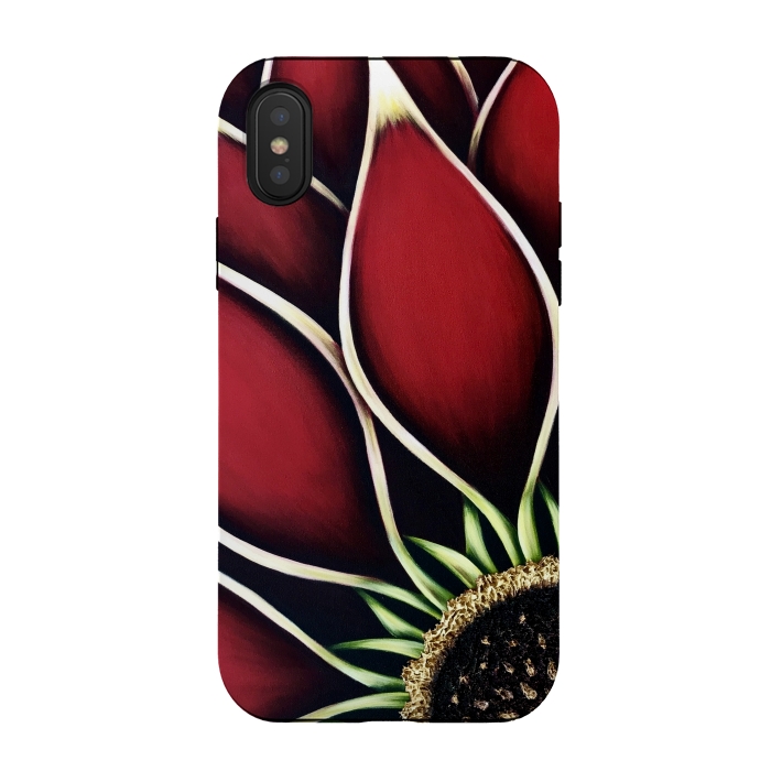 iPhone Xs / X StrongFit Red Dahlia by Denise Cassidy Wood