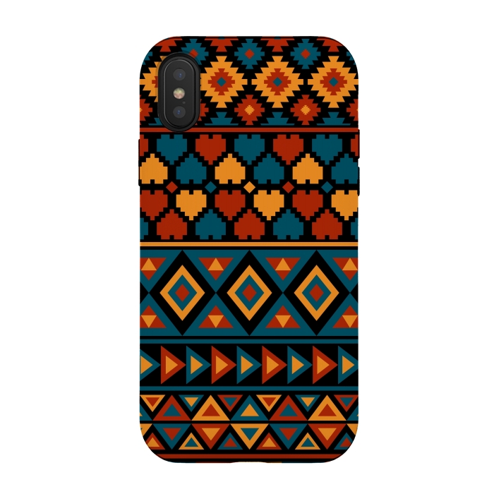 iPhone Xs / X StrongFit aztec traditional pattern by Dhruv Narelia