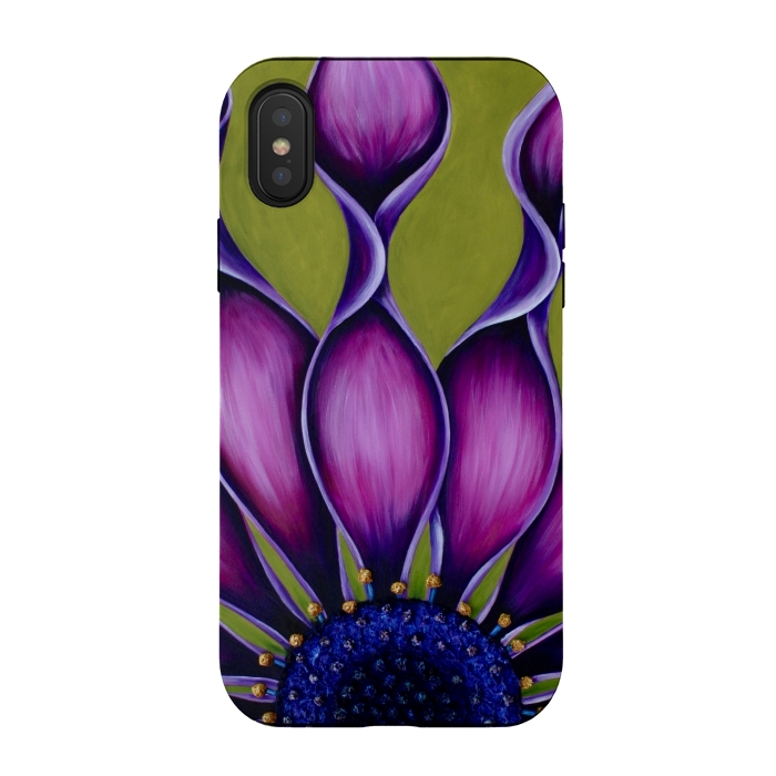 iPhone Xs / X StrongFit Purple African Daisy by Denise Cassidy Wood
