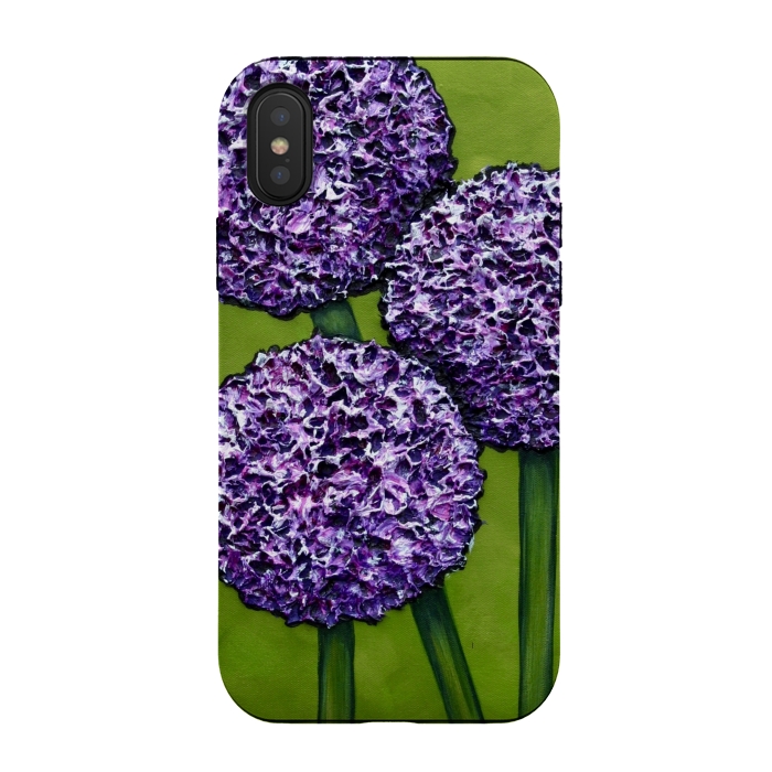 iPhone Xs / X StrongFit Purple Allium by Denise Cassidy Wood