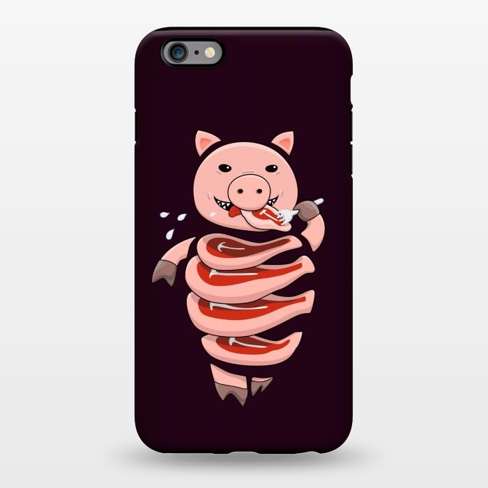 iPhone 6/6s plus StrongFit Dark Hungry Self Eating Cut In Steaks Pig by Boriana Giormova
