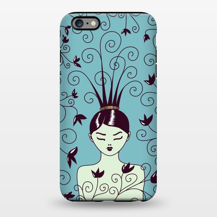 iPhone 6/6s plus StrongFit Strange Hairstyle And Flowery Swirls by Boriana Giormova