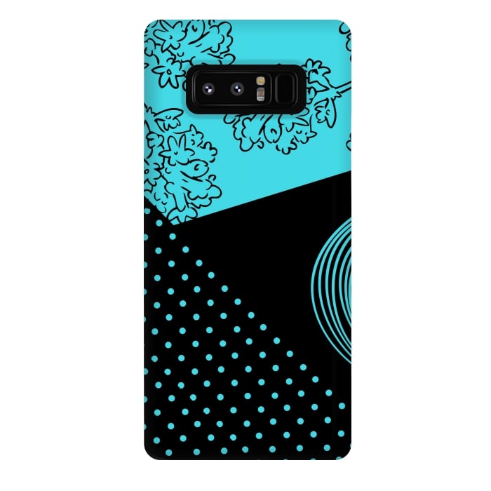 Galaxy Note 8 StrongFit blue floral pattern by MALLIKA