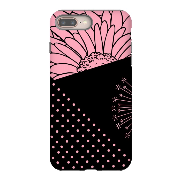 iPhone 7 plus StrongFit pink floral pattern by MALLIKA