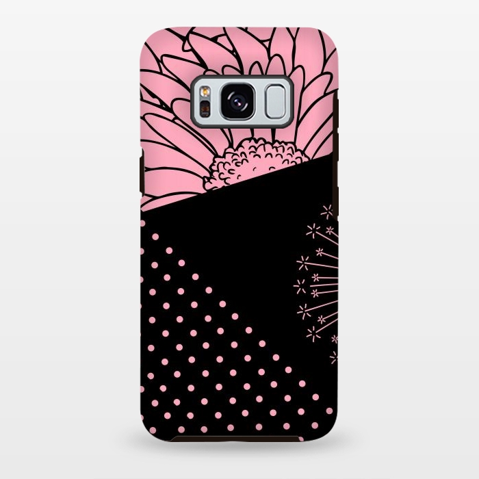 Galaxy S8 plus StrongFit pink floral pattern by MALLIKA