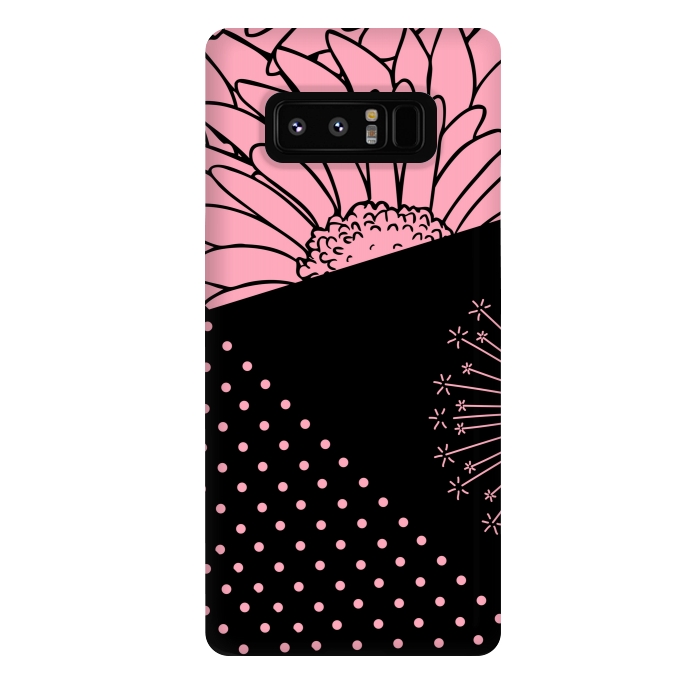 Galaxy Note 8 StrongFit pink floral pattern by MALLIKA