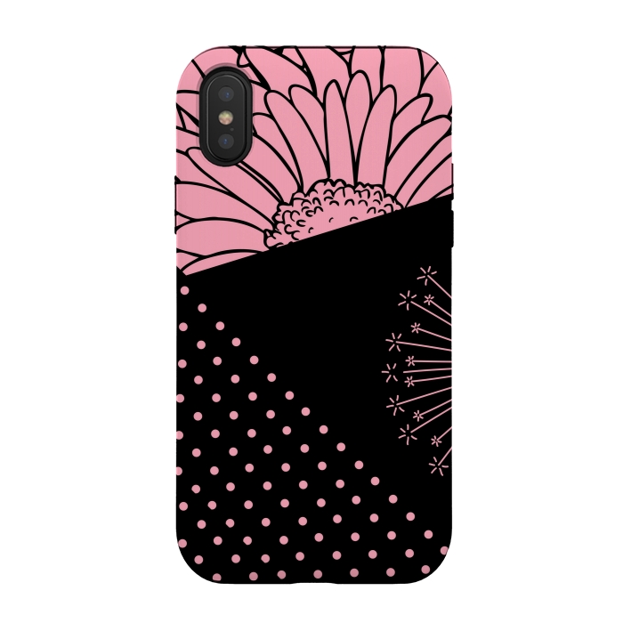 iPhone Xs / X StrongFit pink floral pattern by MALLIKA