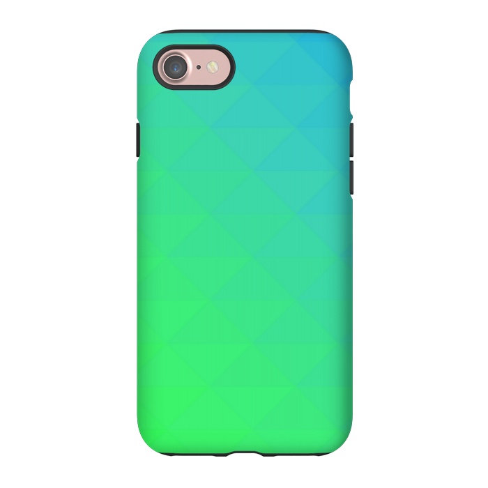iPhone 7 StrongFit blue green triangle pattern by MALLIKA