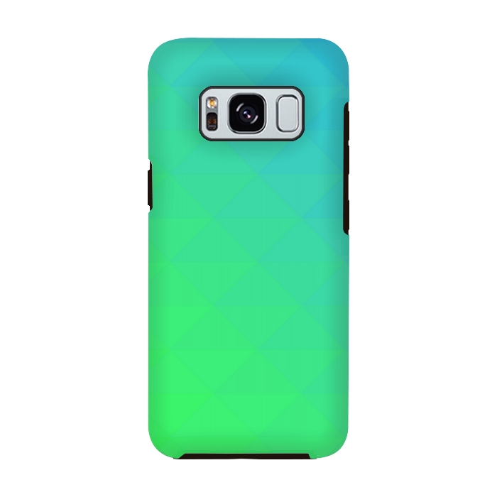 Galaxy S8 StrongFit blue green triangle pattern by MALLIKA