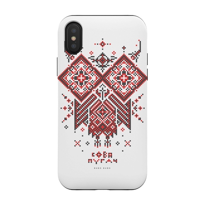 iPhone Xs / X StrongFit Owl Bubo Bubo Ornament by Sitchko