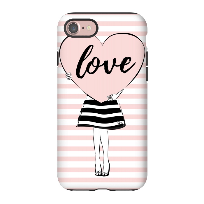 iPhone 7 StrongFit Pink Heart Love by Martina