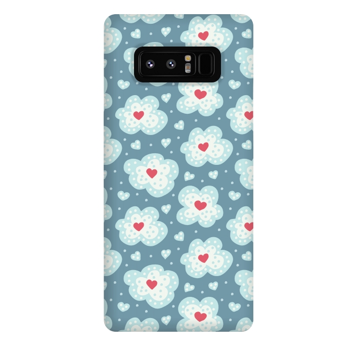 Galaxy Note 8 StrongFit Winter Hearts And Snow Clouds by Boriana Giormova