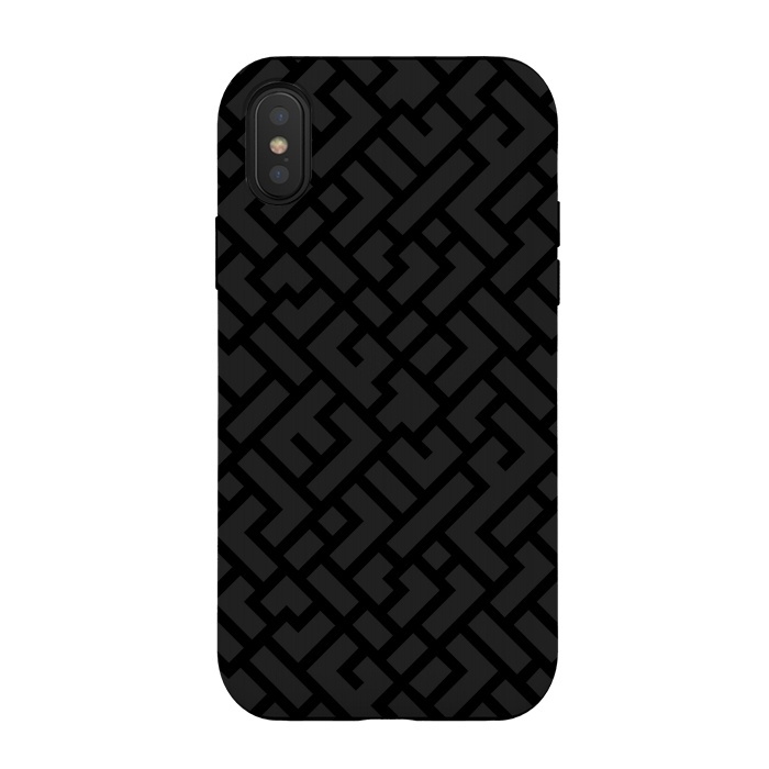 iPhone Xs / X StrongFit Black Labyrinth by Sitchko