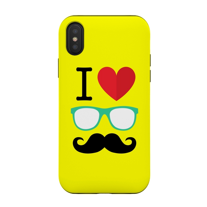 iPhone Xs / X StrongFit I Love Moustache by Dhruv Narelia
