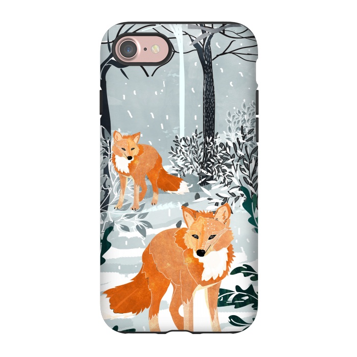iPhone 7 StrongFit Fox Snow Walk by Uma Prabhakar Gokhale