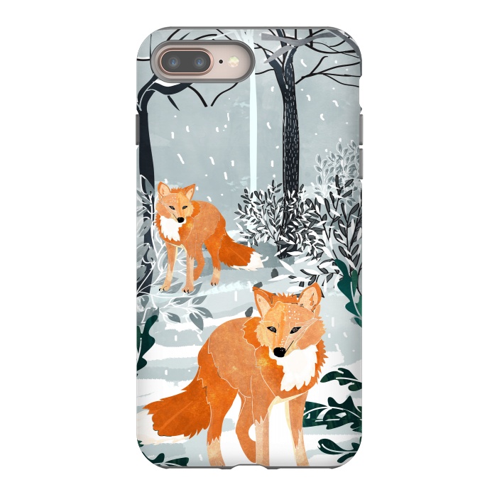 iPhone 7 plus StrongFit Fox Snow Walk by Uma Prabhakar Gokhale