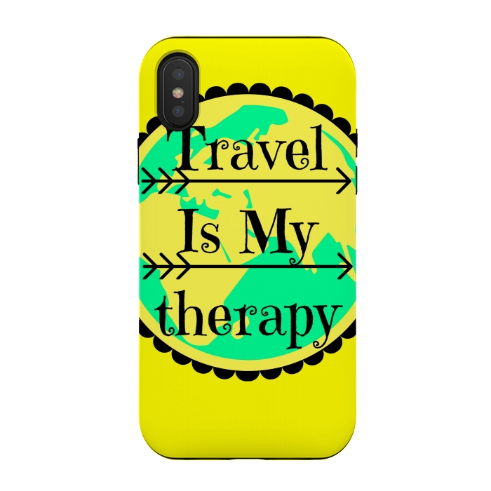 iPhone Xs / X StrongFit travel is my therapy by MALLIKA