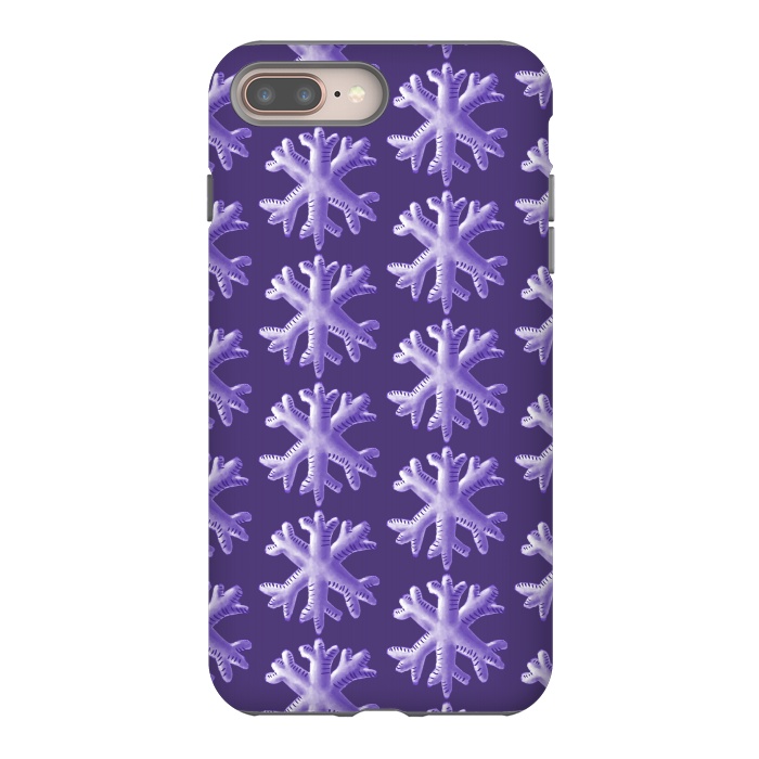 iPhone 7 plus StrongFit Ultra Violet Fluffy Snowflake Pattern by Boriana Giormova