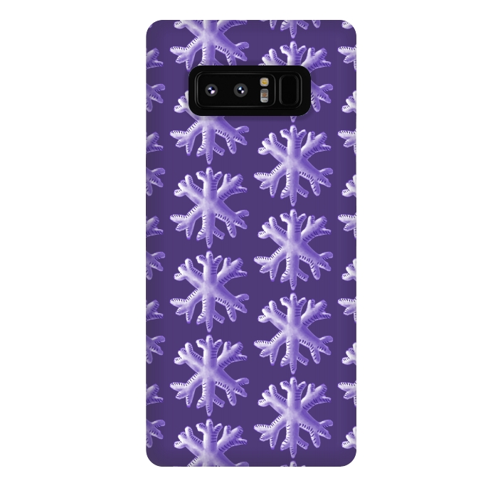 Galaxy Note 8 StrongFit Ultra Violet Fluffy Snowflake Pattern by Boriana Giormova
