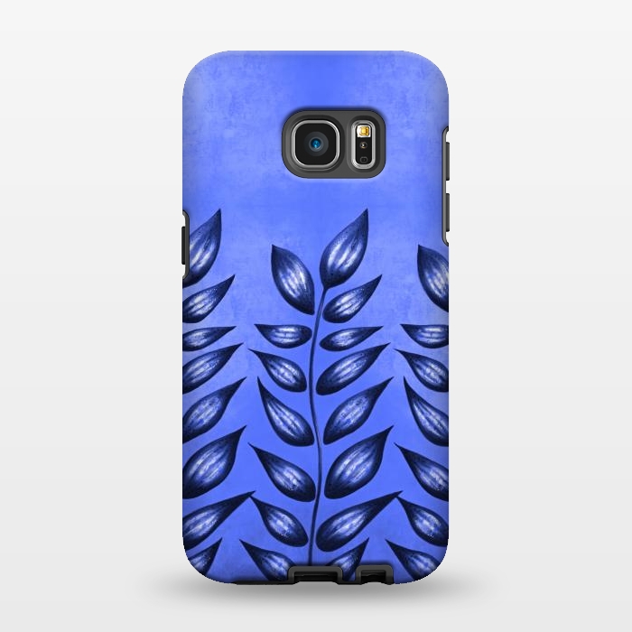 Galaxy S7 EDGE StrongFit Beautiful Decorative Blue Plant With Pointy Leaves by Boriana Giormova