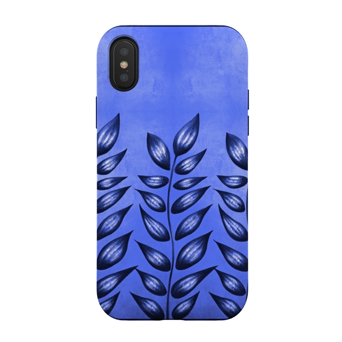iPhone Xs / X StrongFit Beautiful Decorative Blue Plant With Pointy Leaves by Boriana Giormova