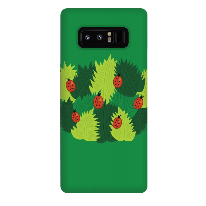 Galaxy Note 8 StrongFit Green Leaves And Ladybugs In Spring by Boriana Giormova