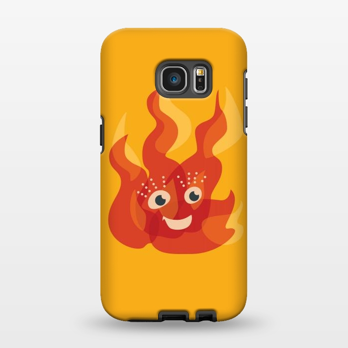 Galaxy S7 EDGE StrongFit Happy Burning Fire Flame Character by Boriana Giormova