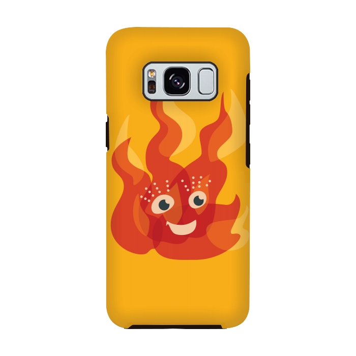 Galaxy S8 StrongFit Happy Burning Fire Flame Character by Boriana Giormova