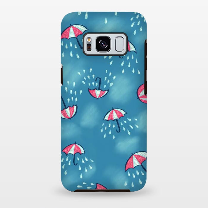Galaxy S8 plus StrongFit Fun Raining Cartoon Umbrella Pattern by Boriana Giormova