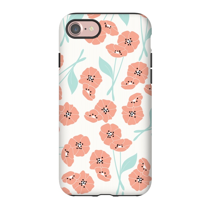 iPhone 7 StrongFit Delicate Flowers White by Jelena Obradovic